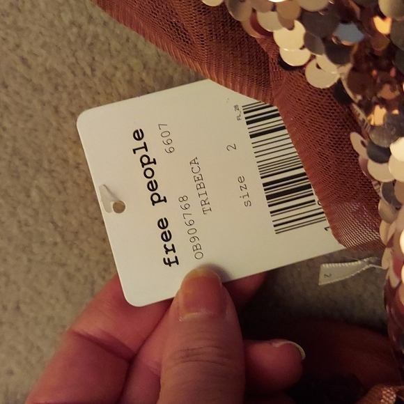 Free People NEW Tribeca Gold Sequin Mini Party Dress Size 2 - Picture 4 of 12